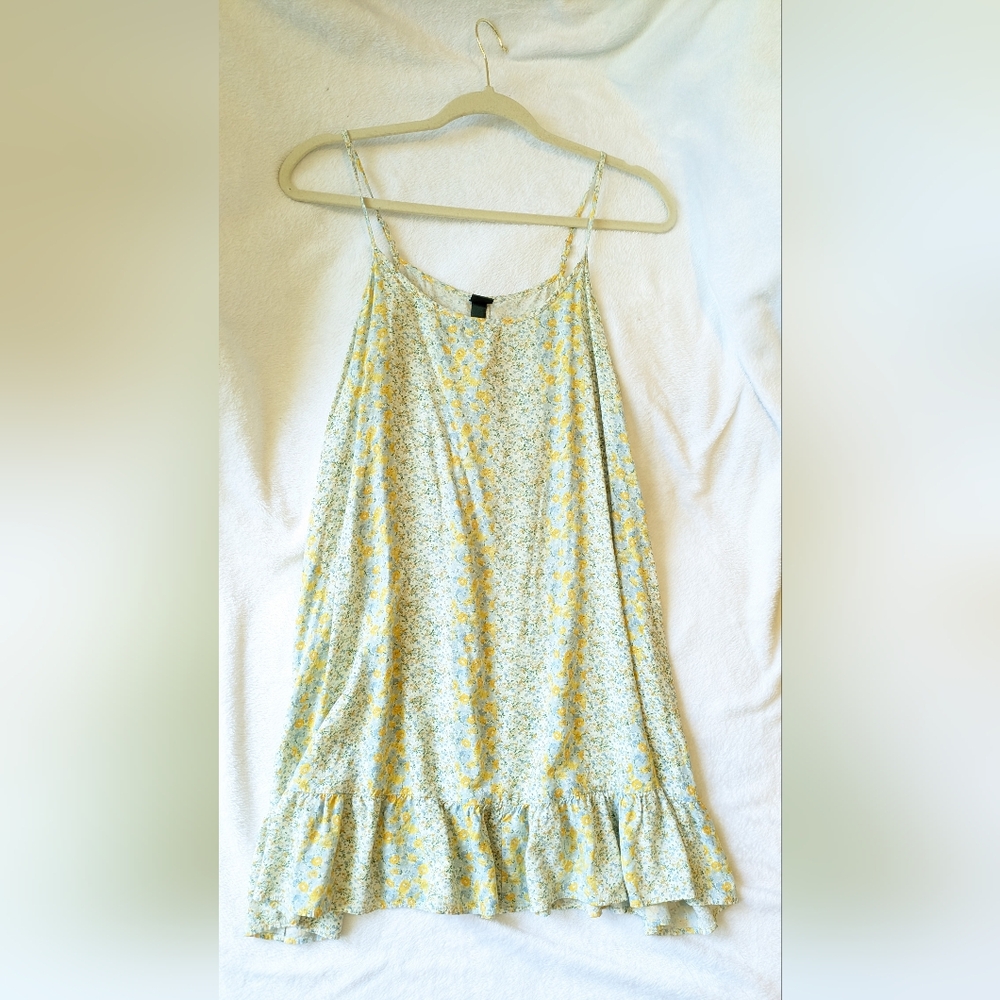 Blue and yellow floral sun dress